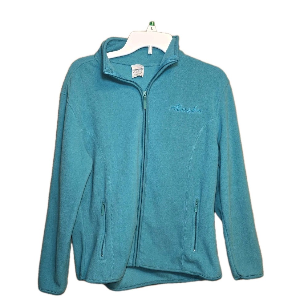 Dimco Apparel Alaska Jacket Adult L Teal Fleece  Outdoors Relaxed Zip‎ Up